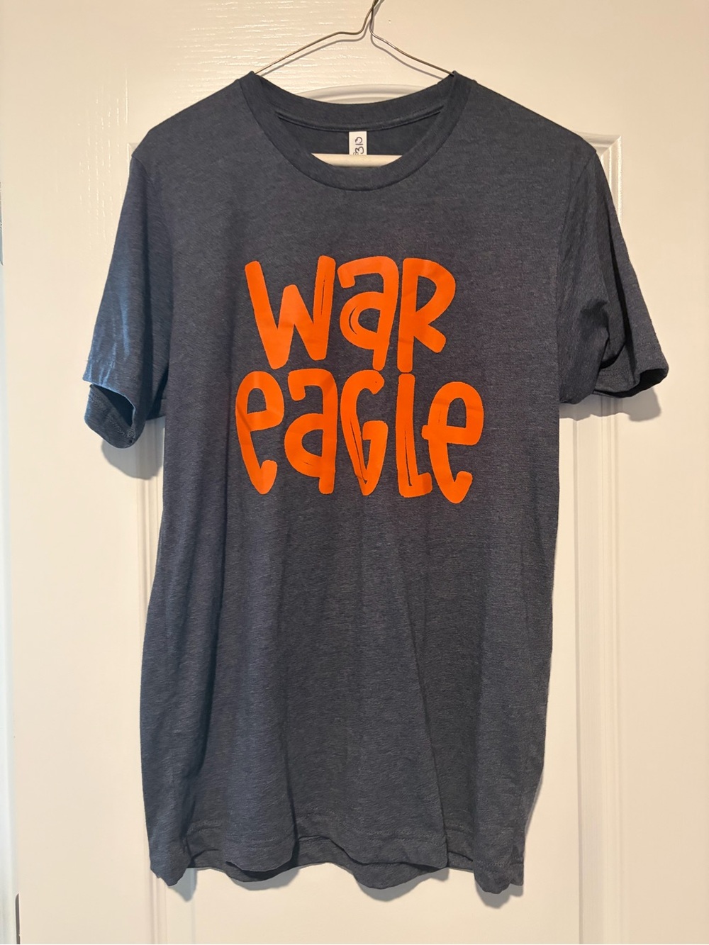 Bella Canvas Auburn Short Sleeve Tee with Orange "War Eagle" Print